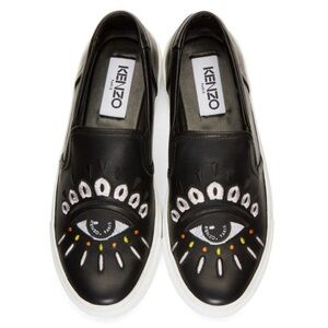 Kenzo Black Eye K-Slate Slip-On Sneakers